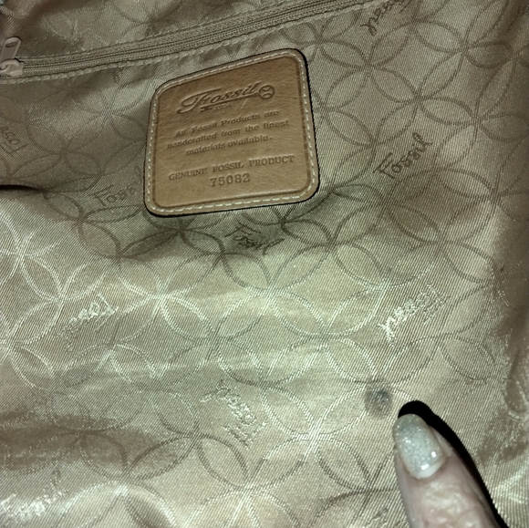 Women's Honey brown leather Fossil purse bag This bag was used On TikTok - Picture 9 of 13